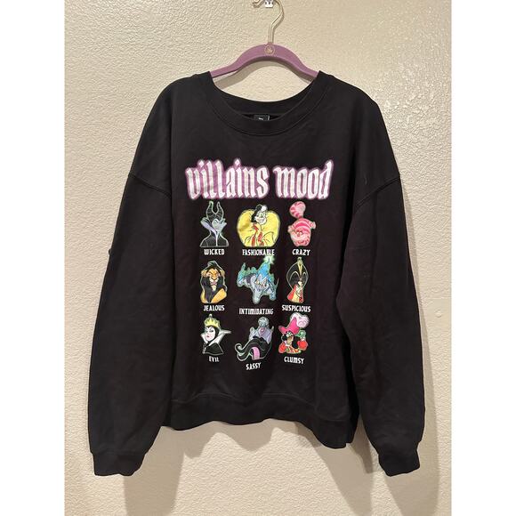 Disney Villians Moods Portrait Black Crewneck Sweatshirt XXXL - Picture 1 of 6
